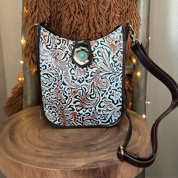 Myra Bag Delilah Creek Embossed Leather Bag - Picture 1 of 9